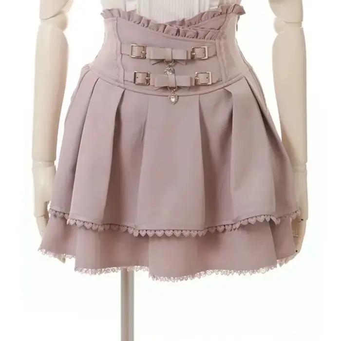 Mini jupes plissées taille haute de Style japonais