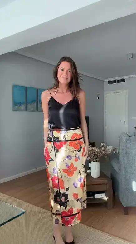 Jupes Rétro Femme à Motif Floral