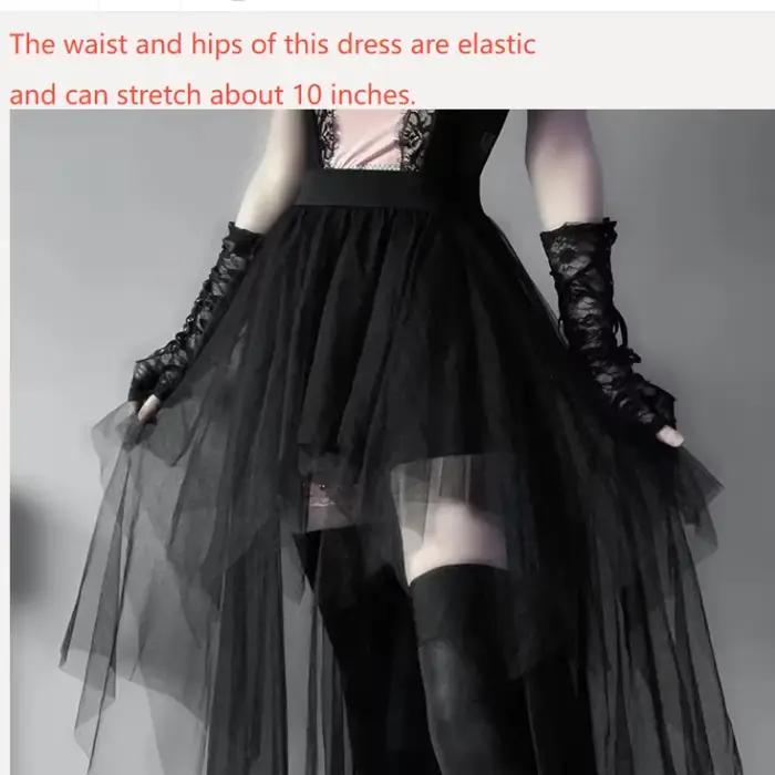 Jupes décontractées Punk Sexy Net fil taille haute jupe irrégulière pour les femmes été nouveau Style gothique européen et américain polyvalent