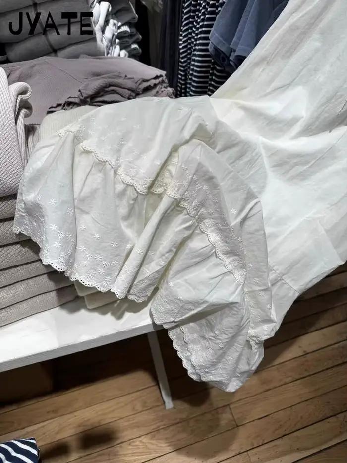 Jupes Maxi brodées de fleurs blanches pour femmes