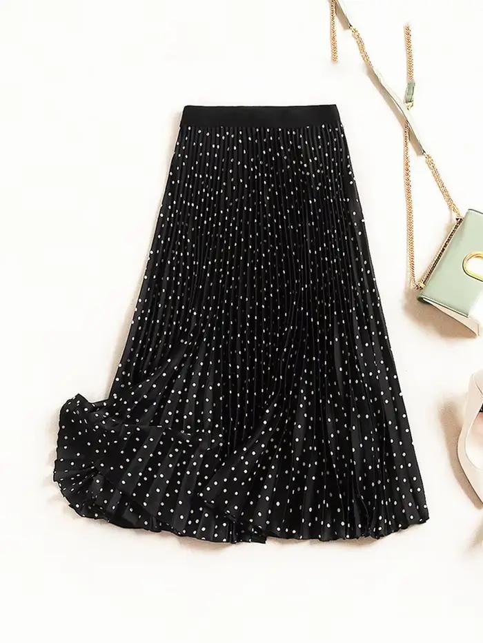 Jupe plissée en velours pour femme
