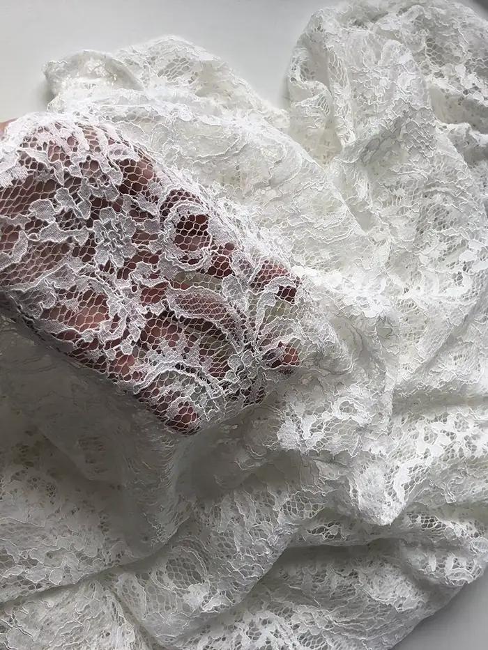 Jupe Mi-Longue en Dentelle Jacquard Transparente pour Femme