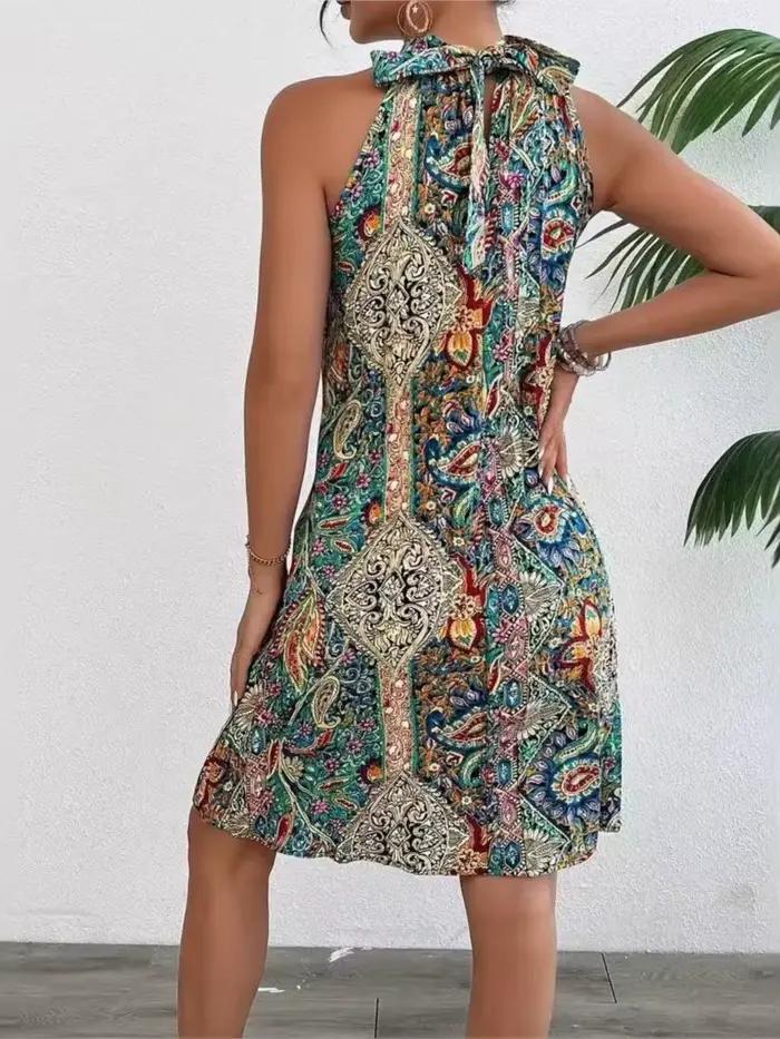 Robe à imprimé bohème pour femmes