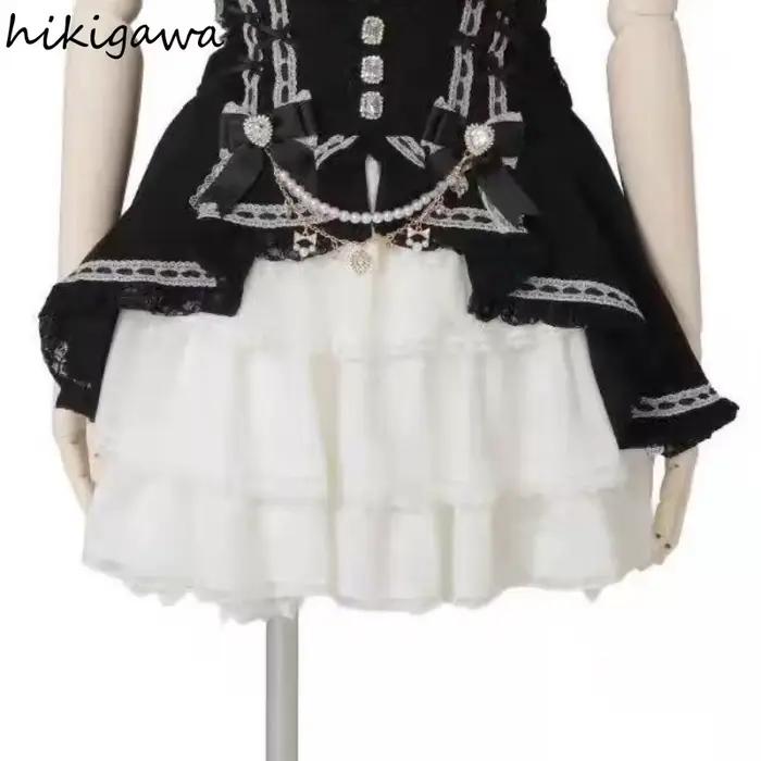 2025 Faldas Mujer De Moda Jupe japonaise femmes taille mince a-ligne Saia Patchwork dentelle douce