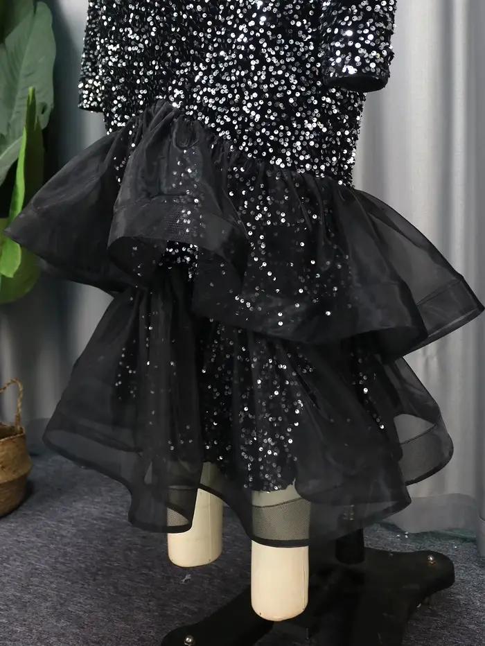 Robe sirène à paillettes pour femmes grandes tailles soiree formelle soirée晚会女士长裙礼服连衣裙夜店派对晚礼服高弹力亮片喇叭裙