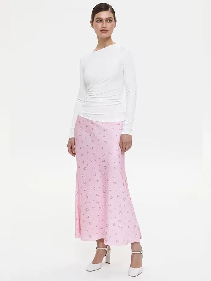Jupe longue taille haute pour femme