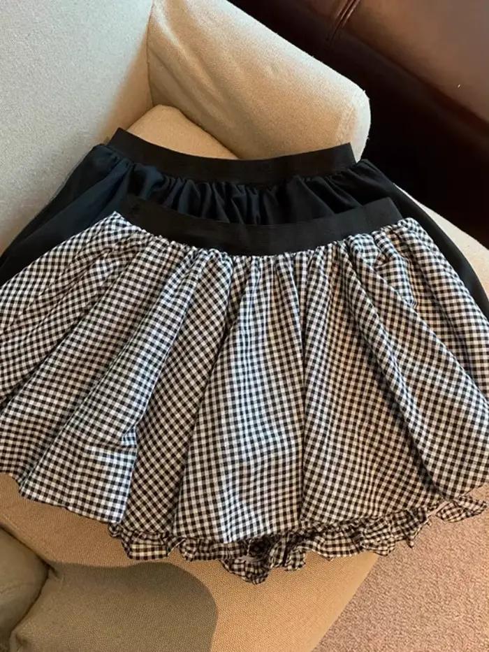 Demi-jupe bouffante blanche taille haute pour femmes