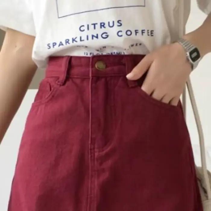 Jupe en jean de style coréen pour femme