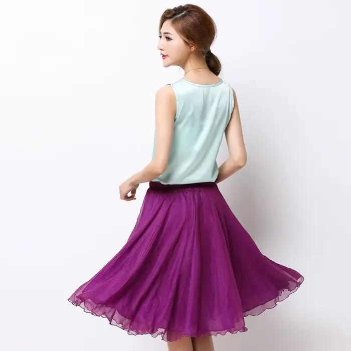 Jupes Tutu d'été en soie pour femmes