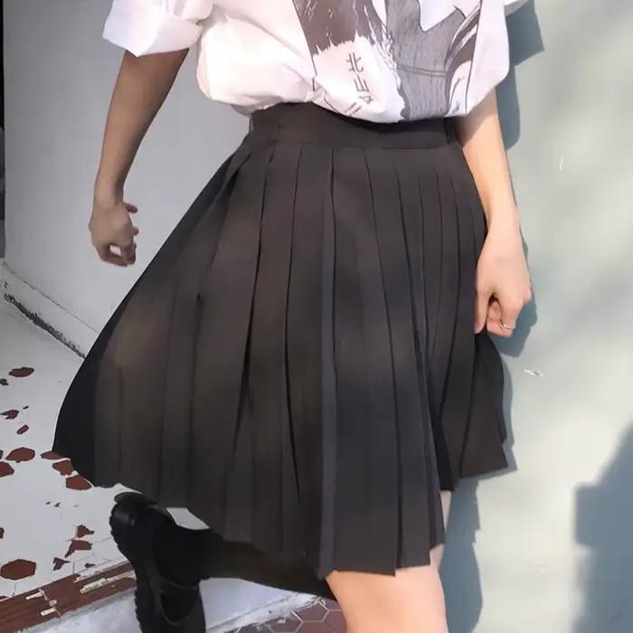 Jupes plissées taille haute pour femmes