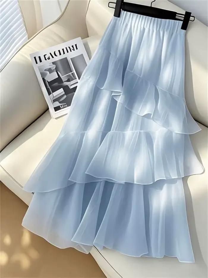 2025 printemps été femme nouveau Design belle jupe gâteau taille haute