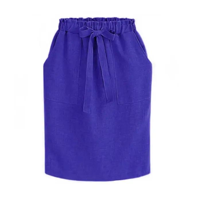 Jupe midi élégante en coton vert pour femme