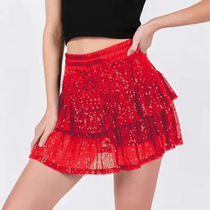 Nouvelle jupe mini scintillante pour soirée en boîte de nuit