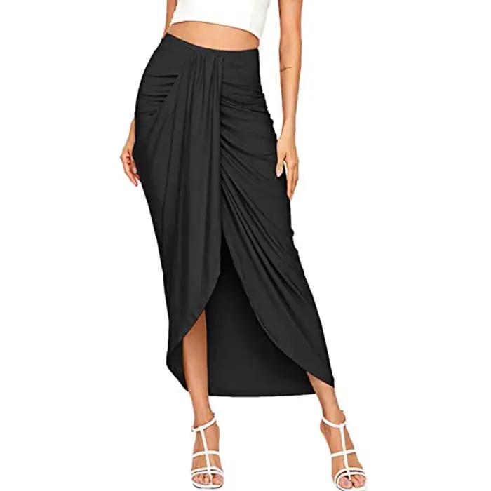 Jupe drapée taille haute pour femme