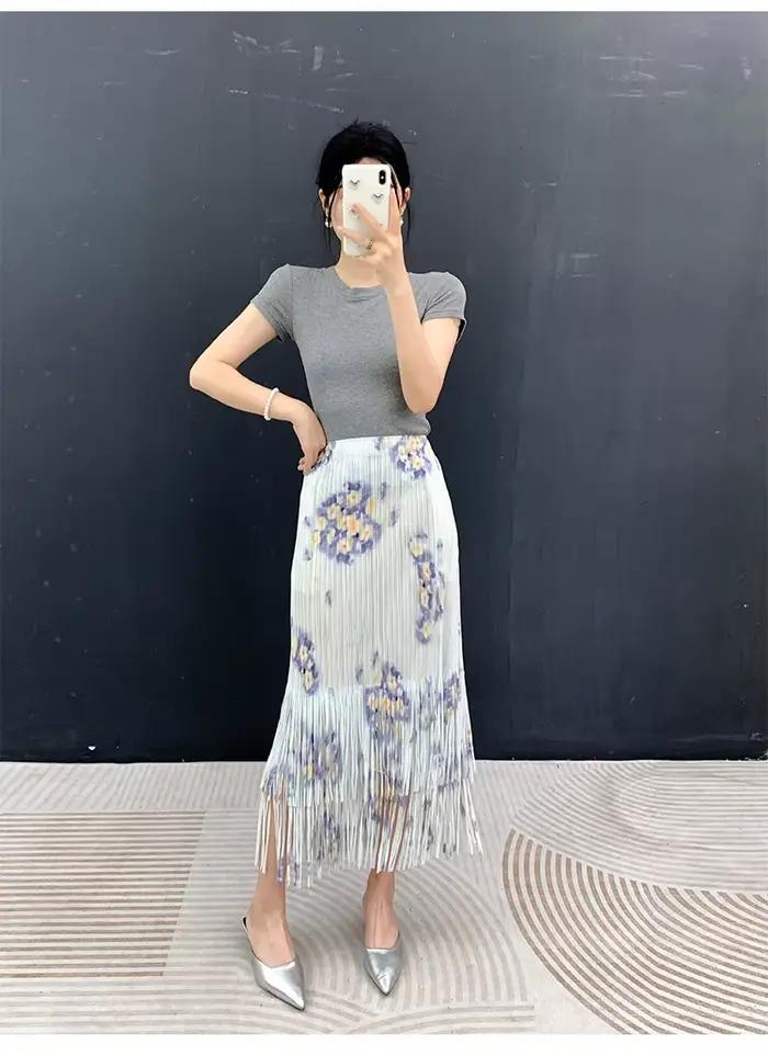 Jupe plissée décontractée pour femme Miyake