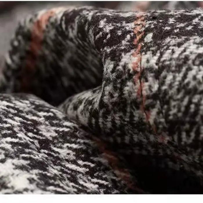 Jupe femme grande taille Tweed Plaid automne hiver a-ligne mi-longue plissée irrégulière Vintage vêtements