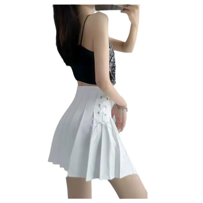 Mini jupe plissée taille haute pour femmes