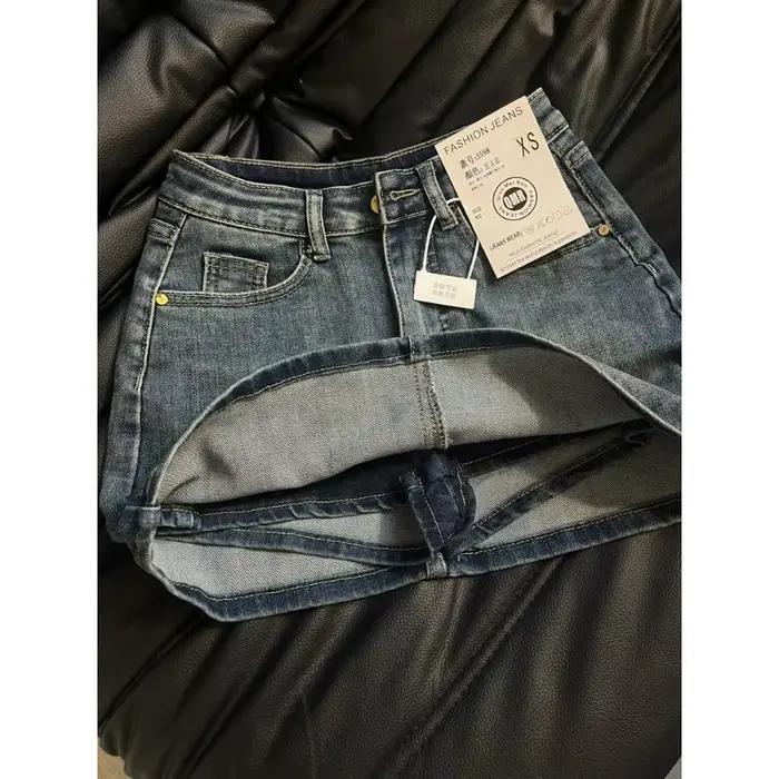2025 Femmes Bleu A-ligne Jupe En Jean Y2k