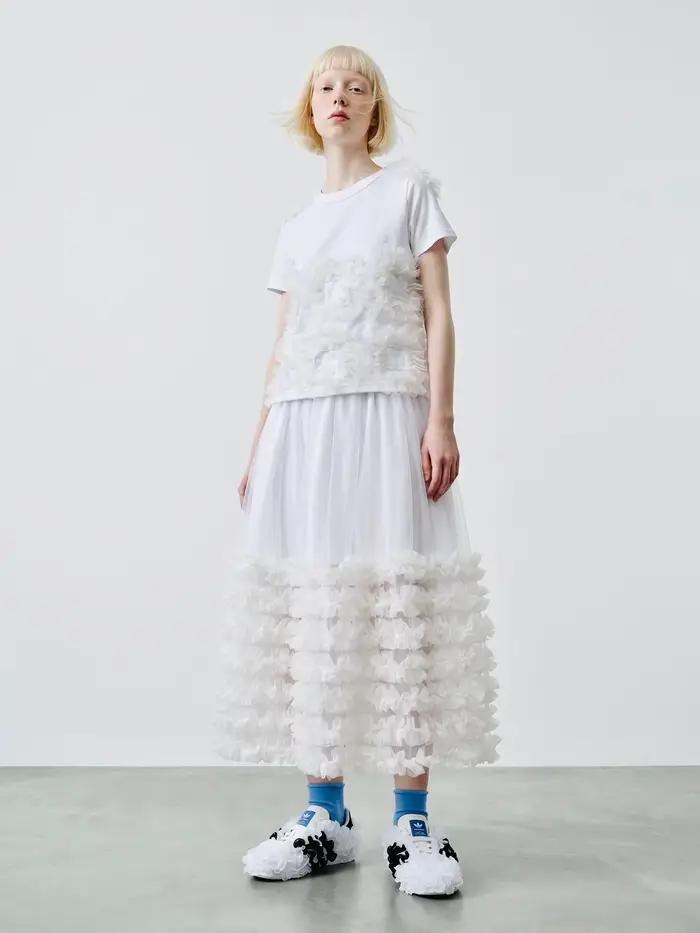 Jupe en maille blanche pour femmes