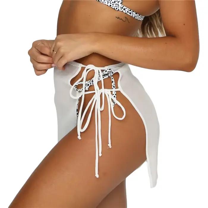 Jupe transparente à lacets pour femmes