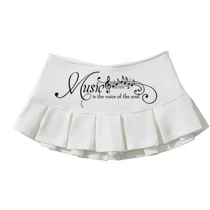 Jupe grise plissée taille haute sexy pour femme