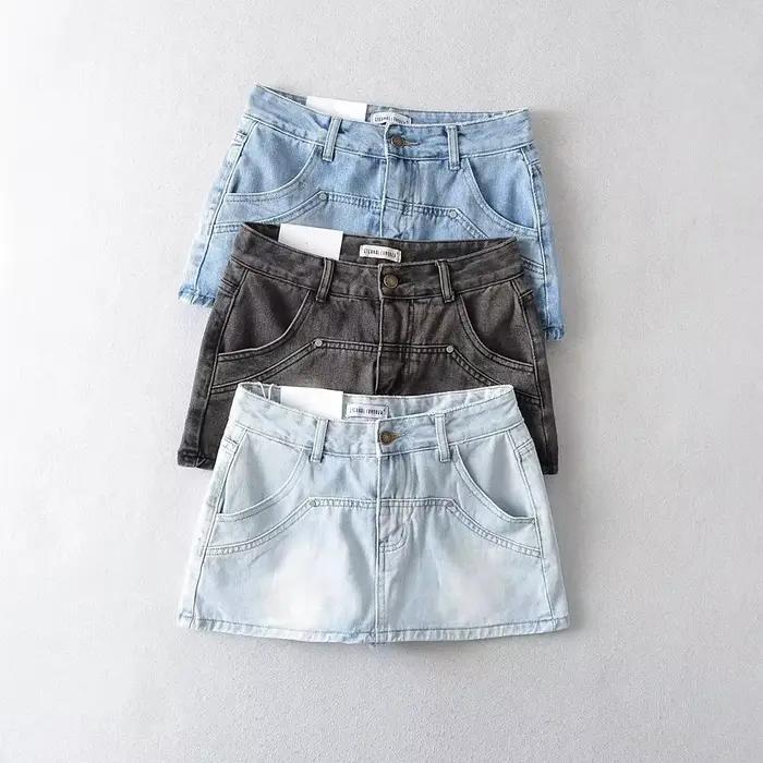 Mini jupe courte en jean pour femmes