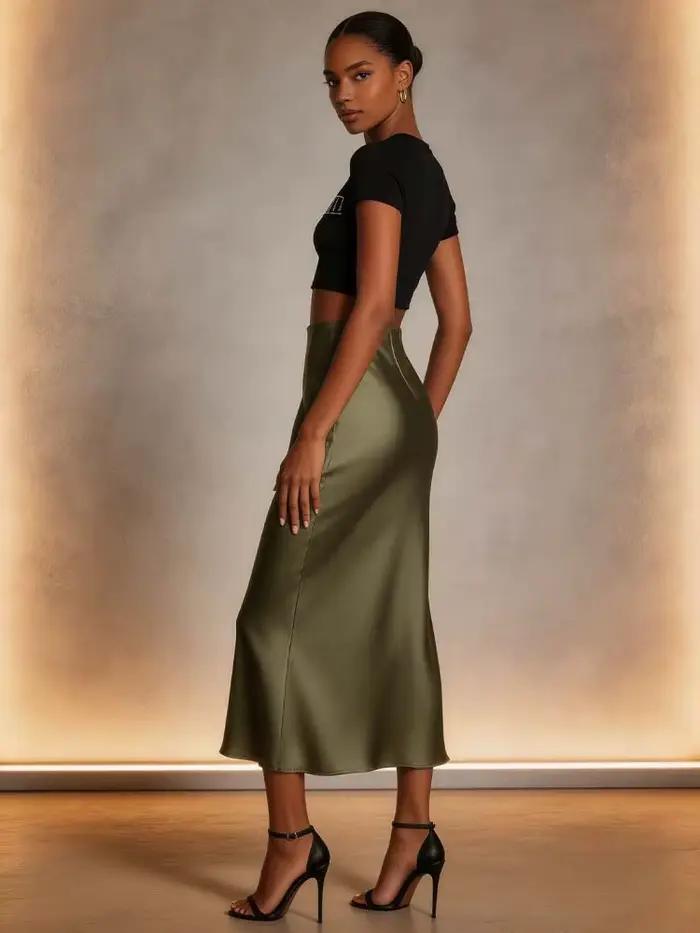 Jupe sirène unie, nouvelle collection 2026, élégante pour femme