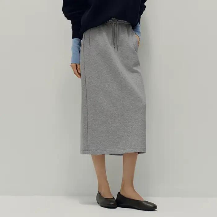 Jupe longue droite en maille pour femme Semir