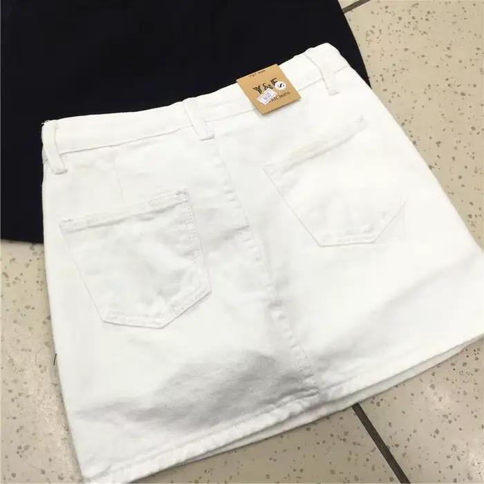 Jupe courte trapèze en denim pour femmes