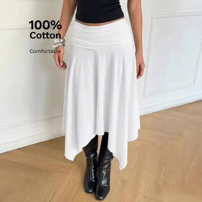 Jupes midi asymétriques bohèmes Y2K d'été