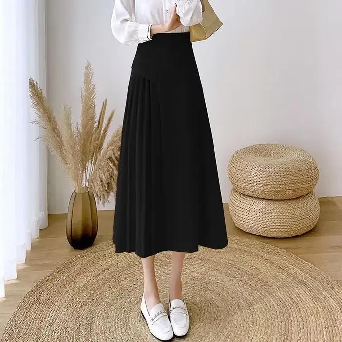 Taille haute femme jupes une ligne Midi jupe