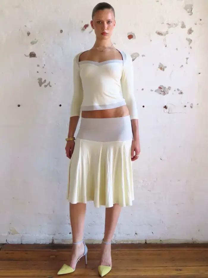 Ensemble de jupe et haut élégant pour femmes, style sexy et club, coupe ajustée, manches trois quarts, polyester, pour sorties nocturnes et occasions spéciales