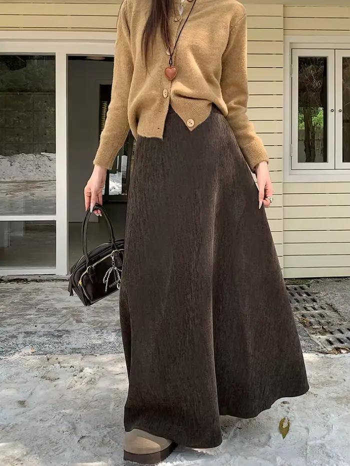 Qiukichon-Jupe sirène longue chic française pour femme