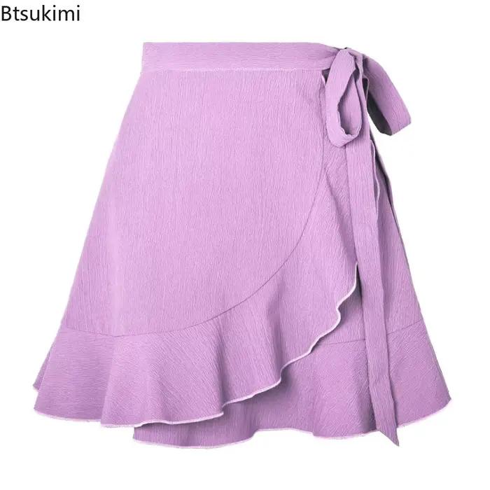 Mini jupe d'été en mousseline de soie pour femmes