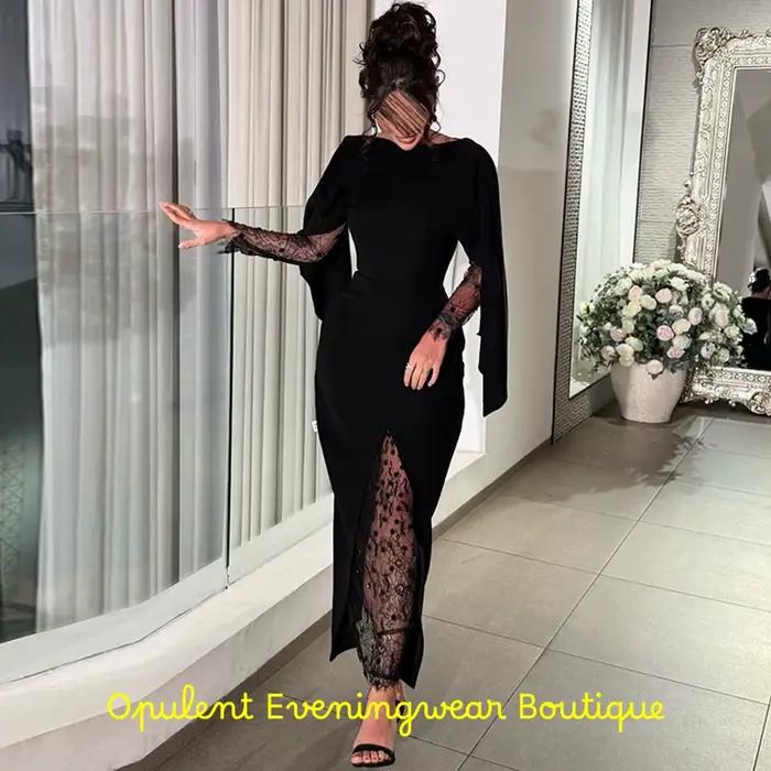 Robe de soirée simple en jersey noir