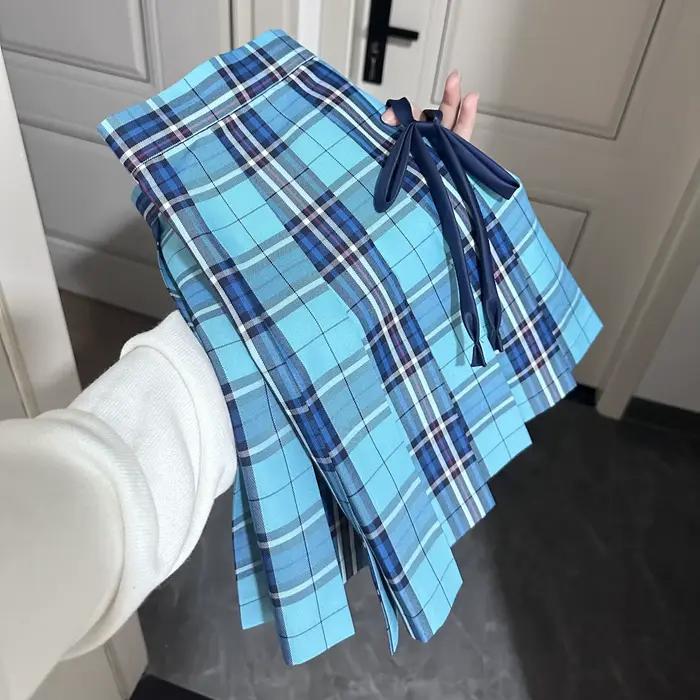Jupes plissées à carreaux pour filles