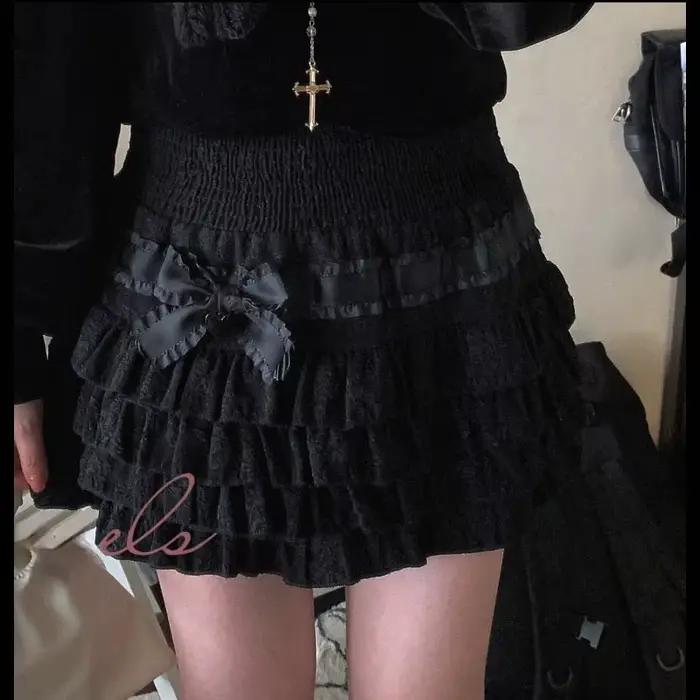 Gaono Lolita gâteau Mini jupes femmes japonais a-ligne taille haute jupe plissée Girly Kawaii amour Y2k