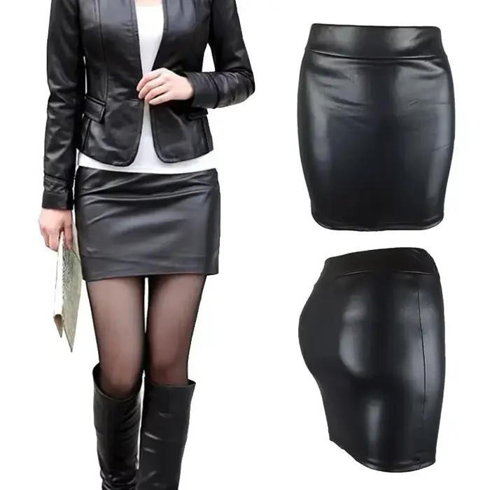 Femmes été Mini jupes taille haute coupe ajustée hanche crayon