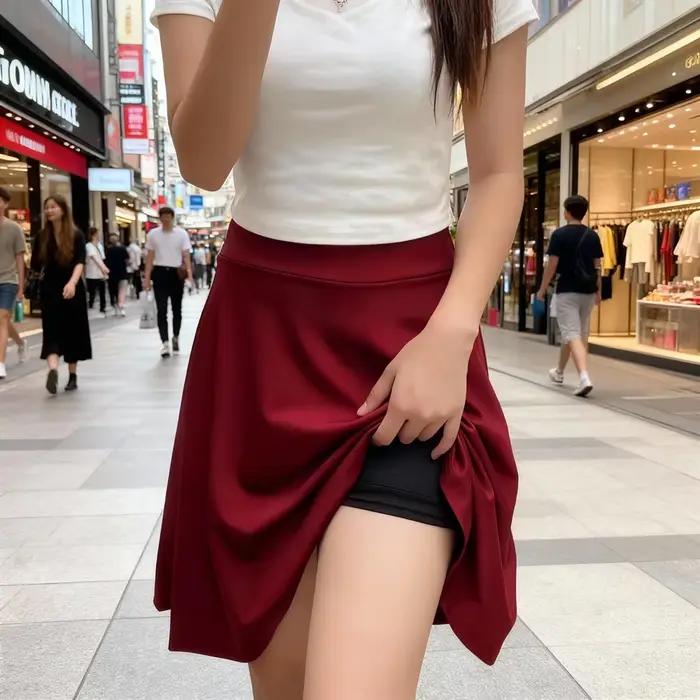 Jupe longue de 55cm, taille haute
