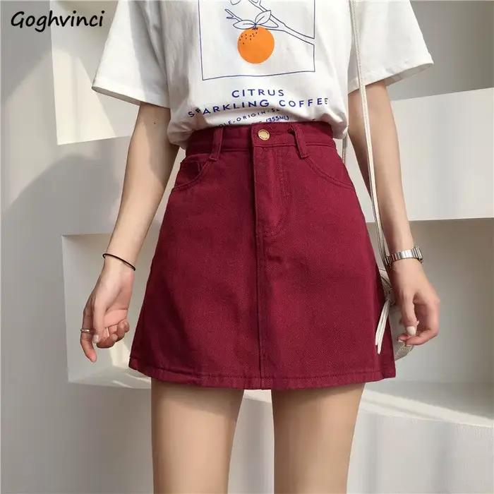 Jupe en jean de style coréen pour femme
