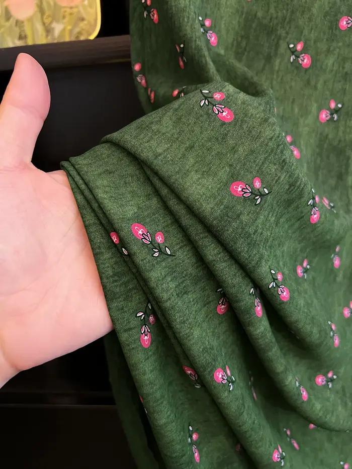 Jupe sirène mi-longue Seoulish imprimé cerises et motifs floraux taille haute élégante pour vacances et occasions spéciales polyester ajustement amincissant silhouette féminine