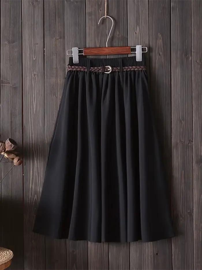 Jupe d'été mi-longue Dozw avec ceinture, mode coréenne, taille haute, plissée, décontractée, pour femmes, occasions spéciales