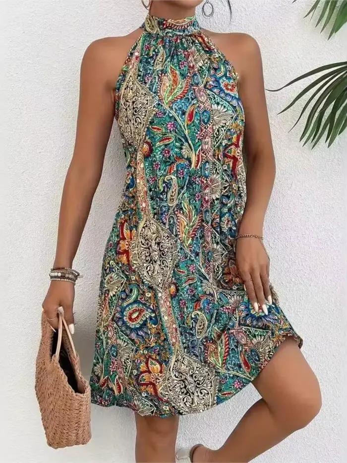 Robe à imprimé bohème pour femmes