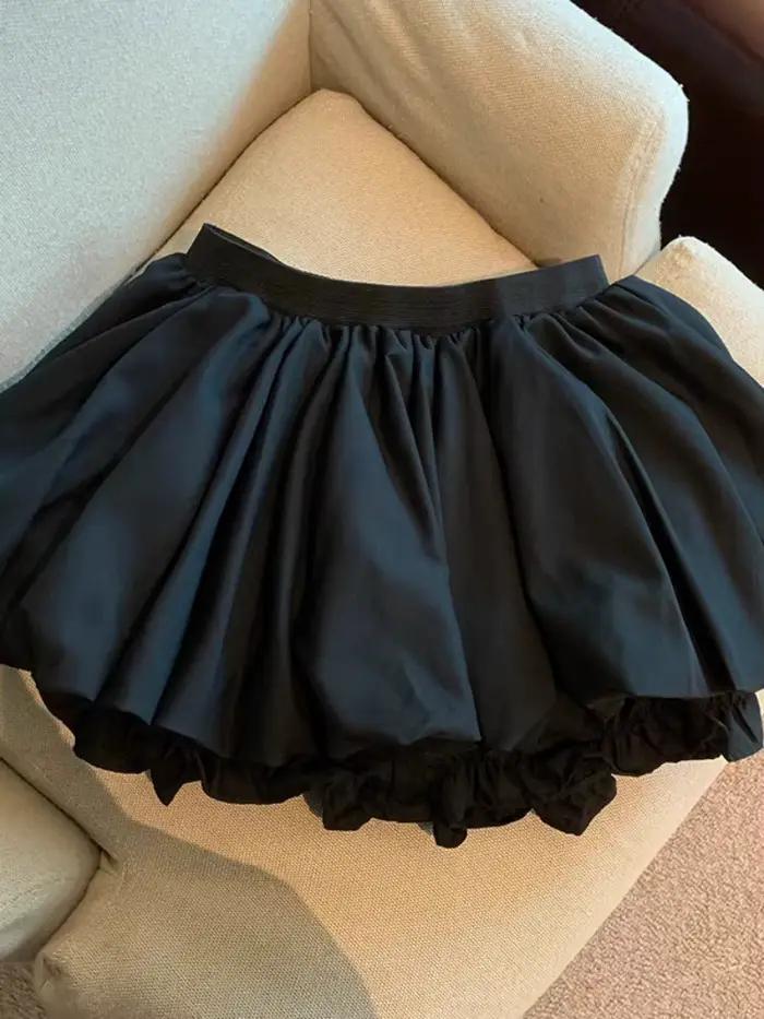 Demi-jupe bouffante blanche taille haute pour femmes