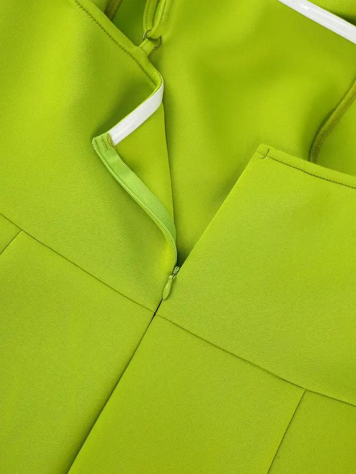 Robes mi-longues pour femmes, robes de soirée, sans manches, sangle froncée, fronde, fente arrière, zones de soirée, tenues rigourà venir, robe de plongée, 2024