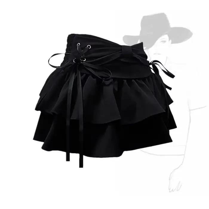 Mini jupe en jean gothique pour femmes