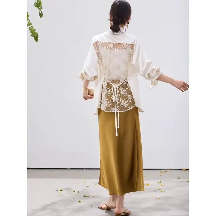Jupe trapèze en satin VIMLY pour femme