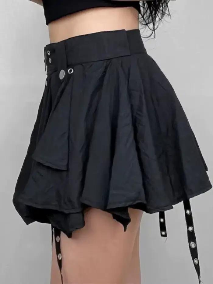 Mini jupe multicouche froissée pour femmes