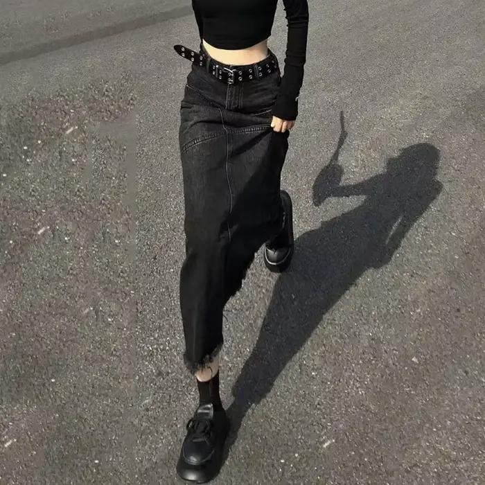 Jupes en jean taille haute pour femmes