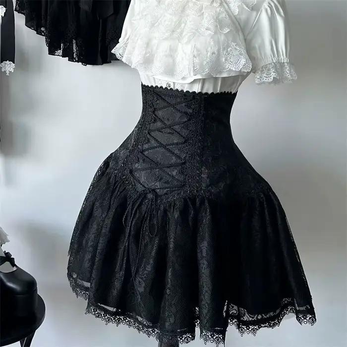 Jupe courte en dentelle SK style Lolita gothique victorien sous-culture Lolita pour filles anniversaire fête cosplay